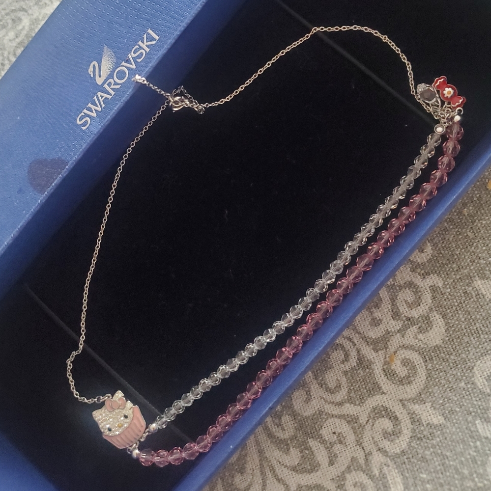 Swarovski crystal Helll Kitty necklace